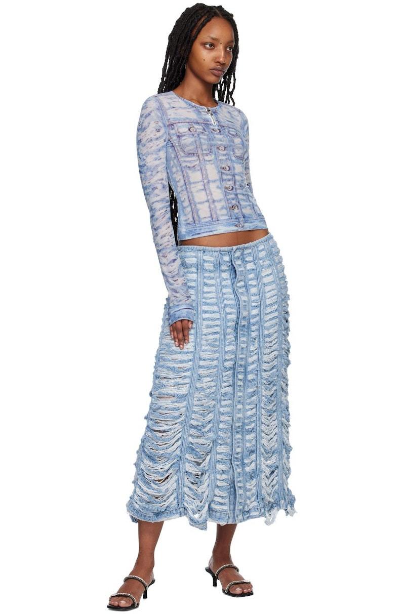 Diesel T-Clauzi-H2 Long Sleeve T-Shirt - Blue/White | Garmentory 