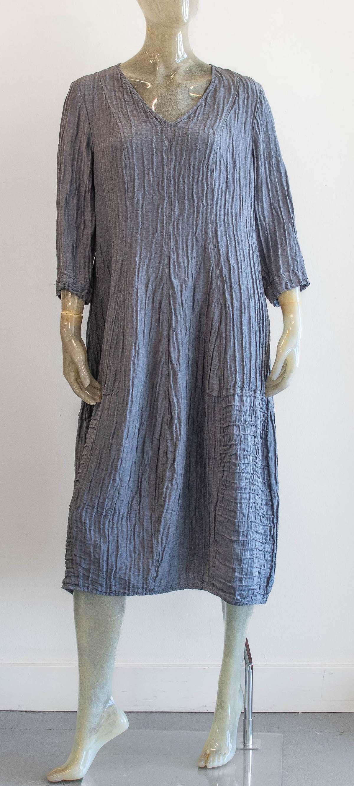 Grizas Silk Linen Dress - Gray