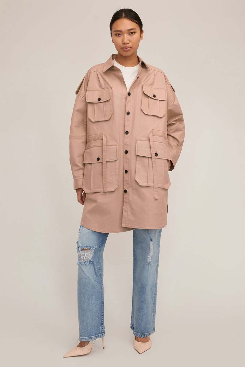 Marissa Webb Dante Crisp Canvas Utility Jacket - Warm Sand