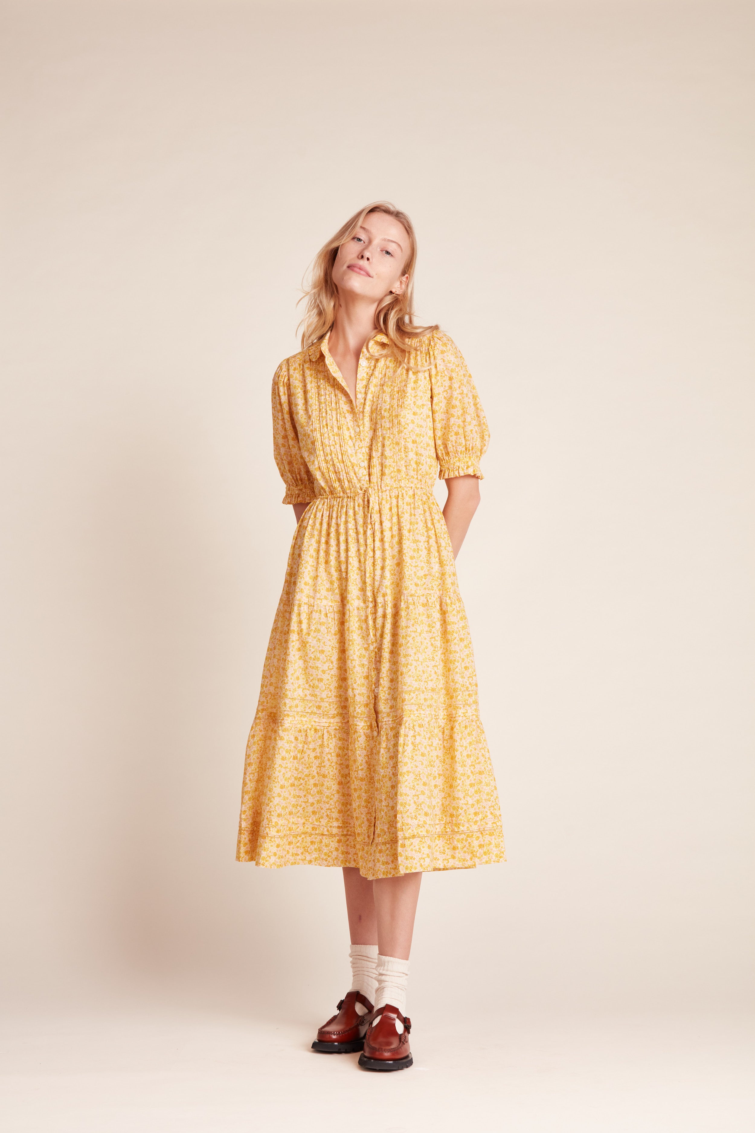knee length dresses for ladies Bella Mae Midi Dress, Tea Combo main image 1