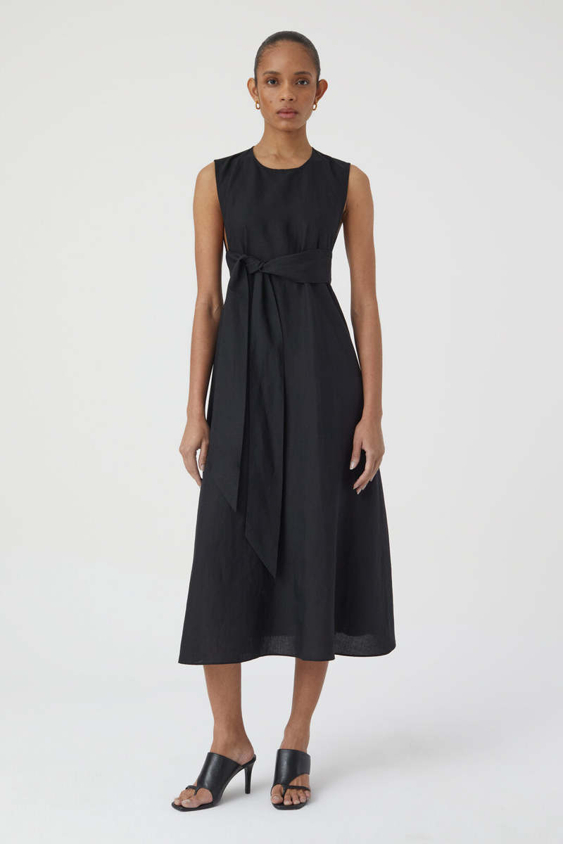 Closed Waisted Belt Dress - Black | Garmentory