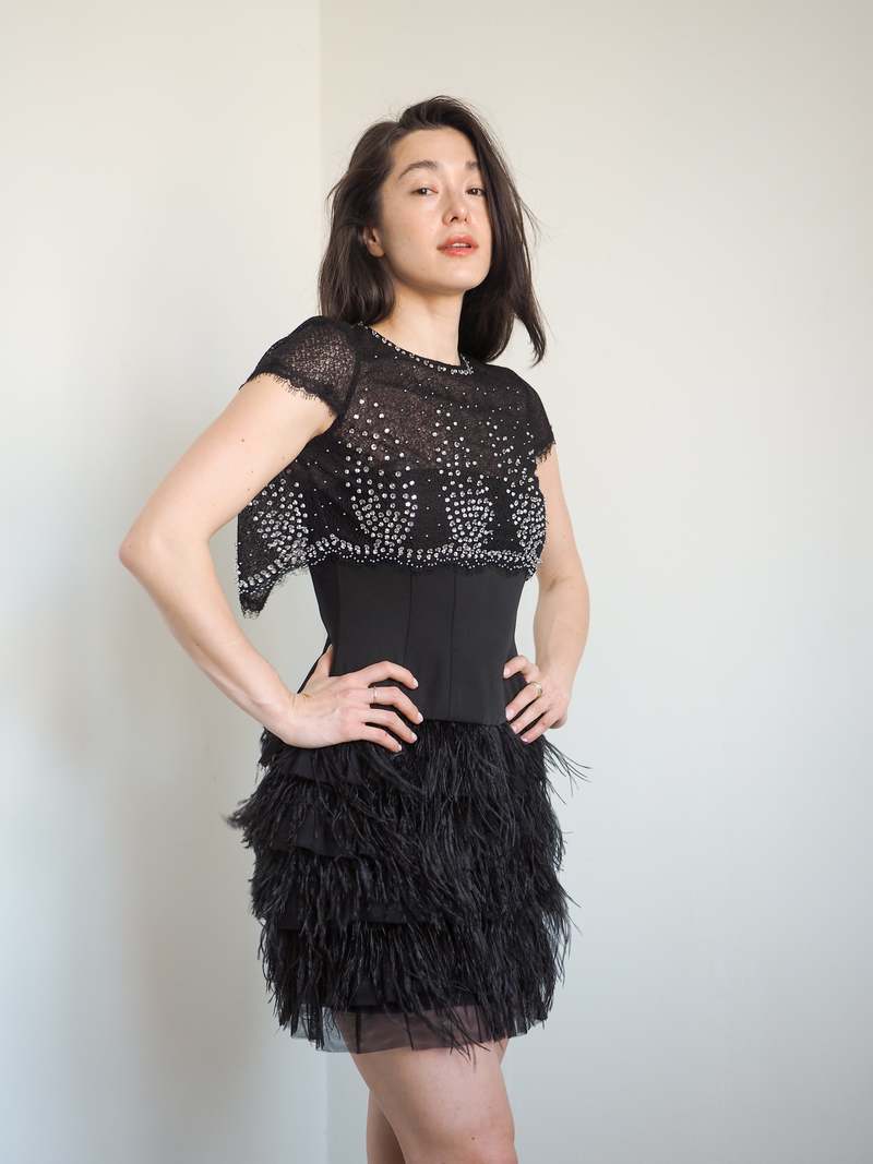 Yleana Alvarez BCBG MAXAZRIA Feather Dress 4 Yleana Alvarez BCBG MAXAZRIA Feather Dress 4