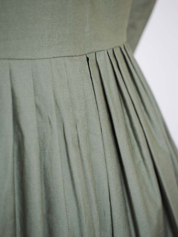 Room 502 Pleated Shirt Dress - Olive Green | Garmentory