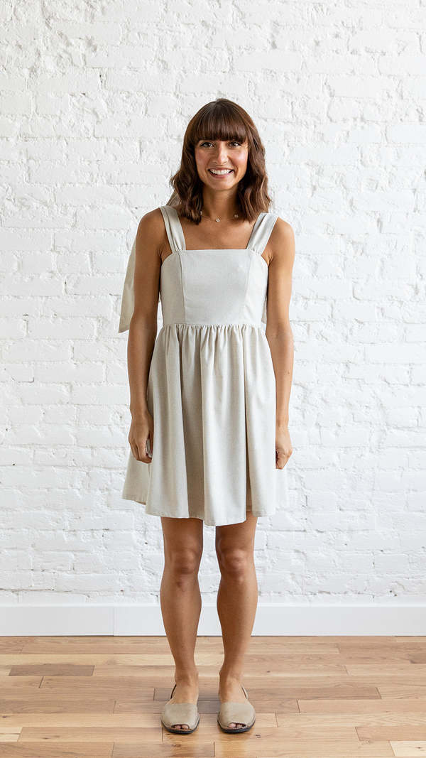 Miou Muse Logan Linen Dress - Oatmeal on Garmentory