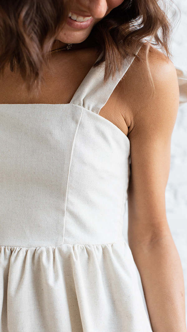 white linen ruffle dress Chateau White Ruffle Maxi Dress - XL Size - Women's Dresses main image 1