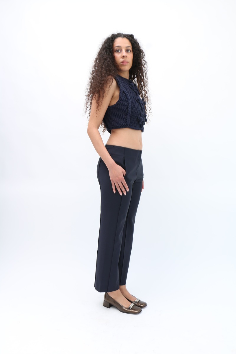 Bevza Square Cigarette Trousers - Black
