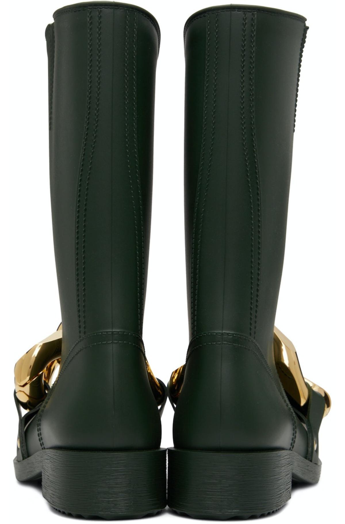 JW ANDERSON High Chain Rubber Boots - Green | Garmentory
