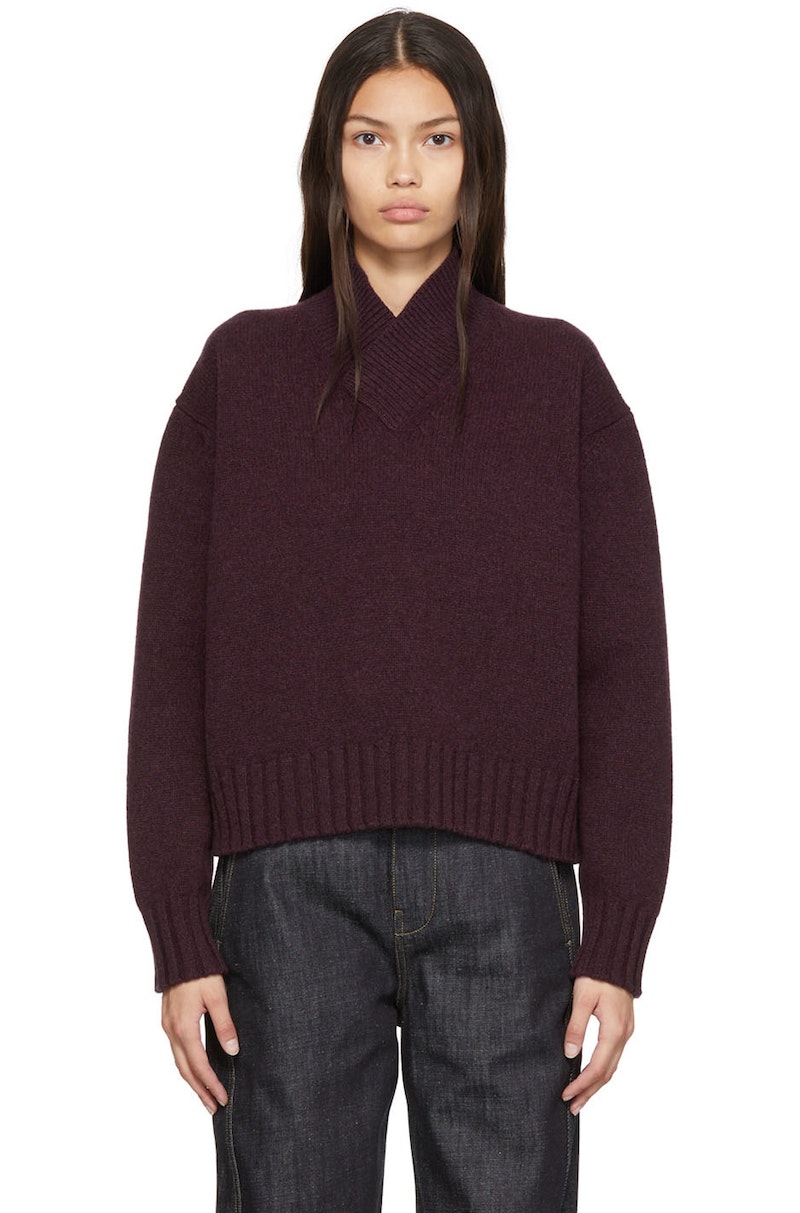 トップス STUDIO NICHOLSON KELVIN V-NECK KNIT Kelvin High V Neck Dark Navy | Garmentory