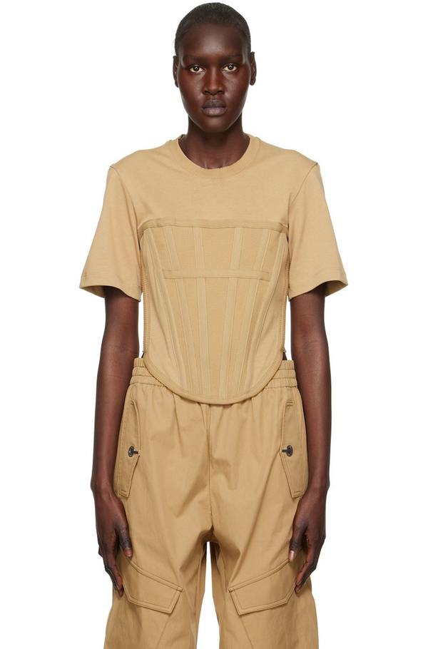 【関税込み】Dion Lee ブラック Corset Tシャツ Dion Lee Black Corset T-Shirt Dion Lee