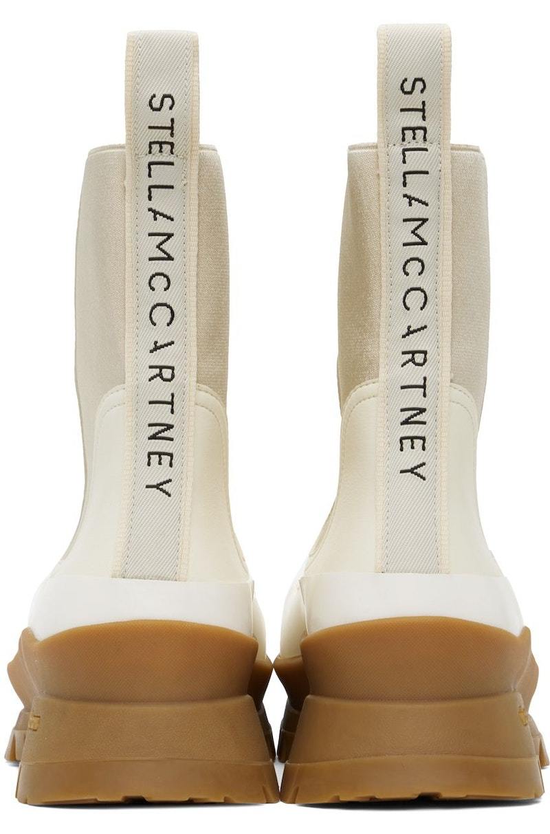 【関税込み】Stella McCartney オフホワイト Trace ブーツ STELLA MCCARTNEY Off-White Trace Boots - Cream/Black