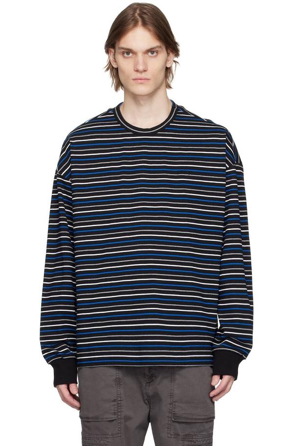 Striped Long Sleeve T-Shirt Blue on Garmentory
