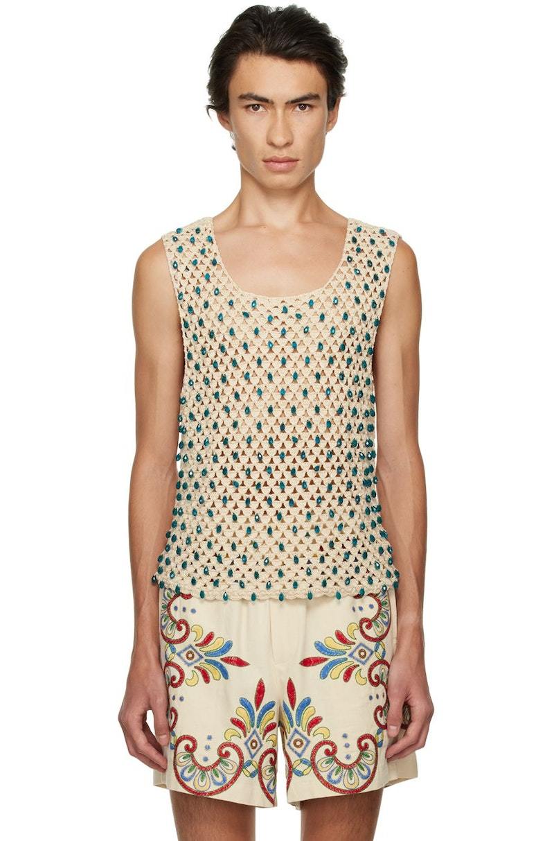 BODE NY ボーディー Beaded Crochet タンクトップ　XS-S BODE NY ボーディー Beaded Crochet タンクトップ XS-S タンクトップ