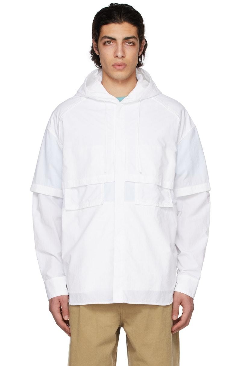 Double Sleeve Hoody Shirt White Garmentory
