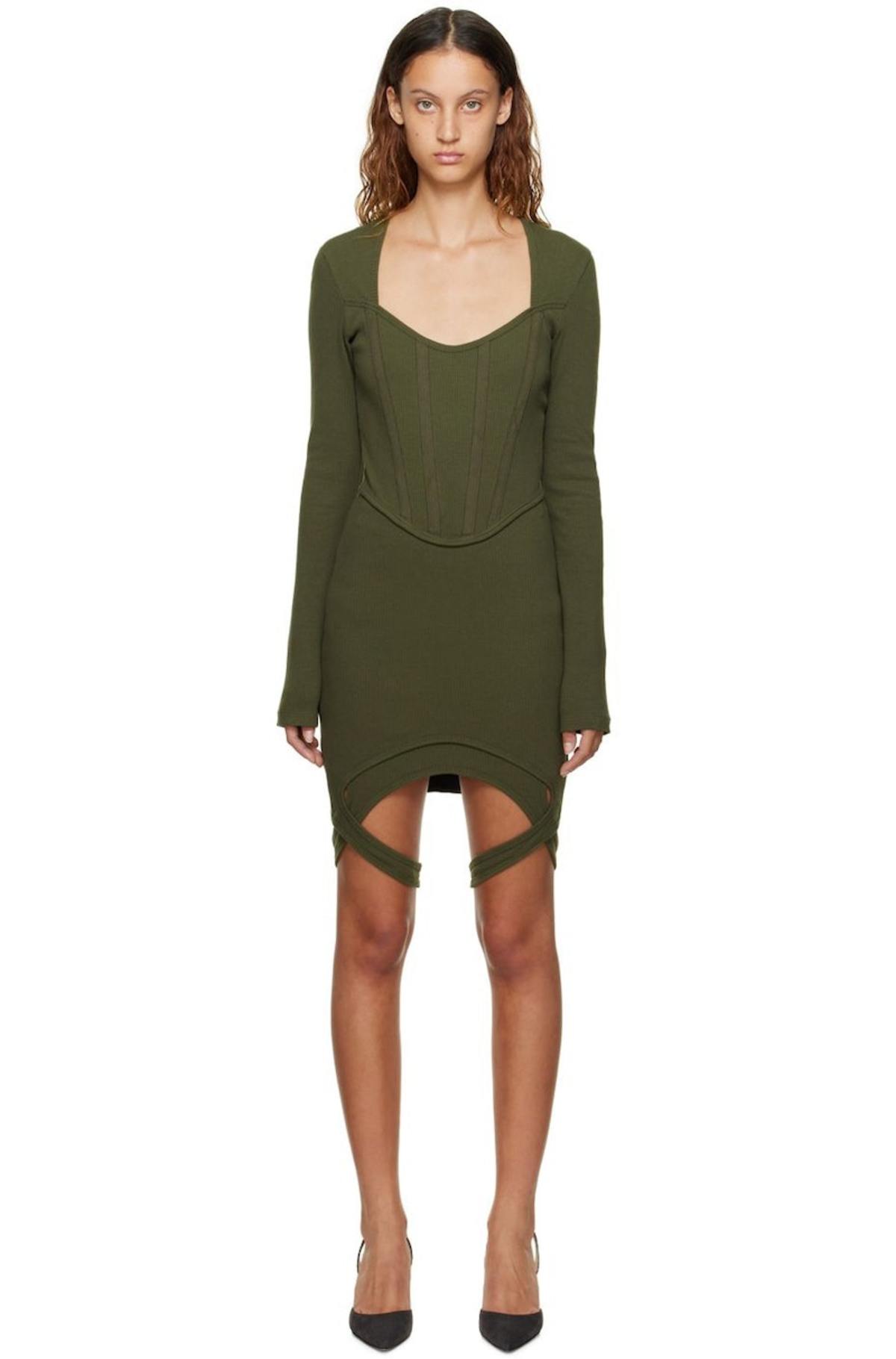 Dion Lee Fin Corset Minidress - Green | Garmentory