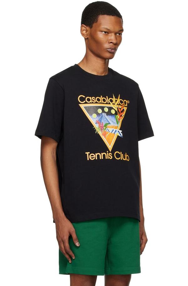Casablanca Tennis Club Icon T-Shirt - Black | Garmentory