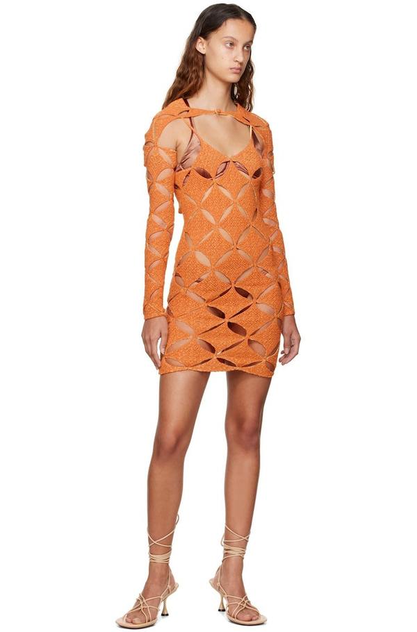 Isa Boulder SSENSE Exclusive Orange & Yellow Reversible Minidress - Fanta