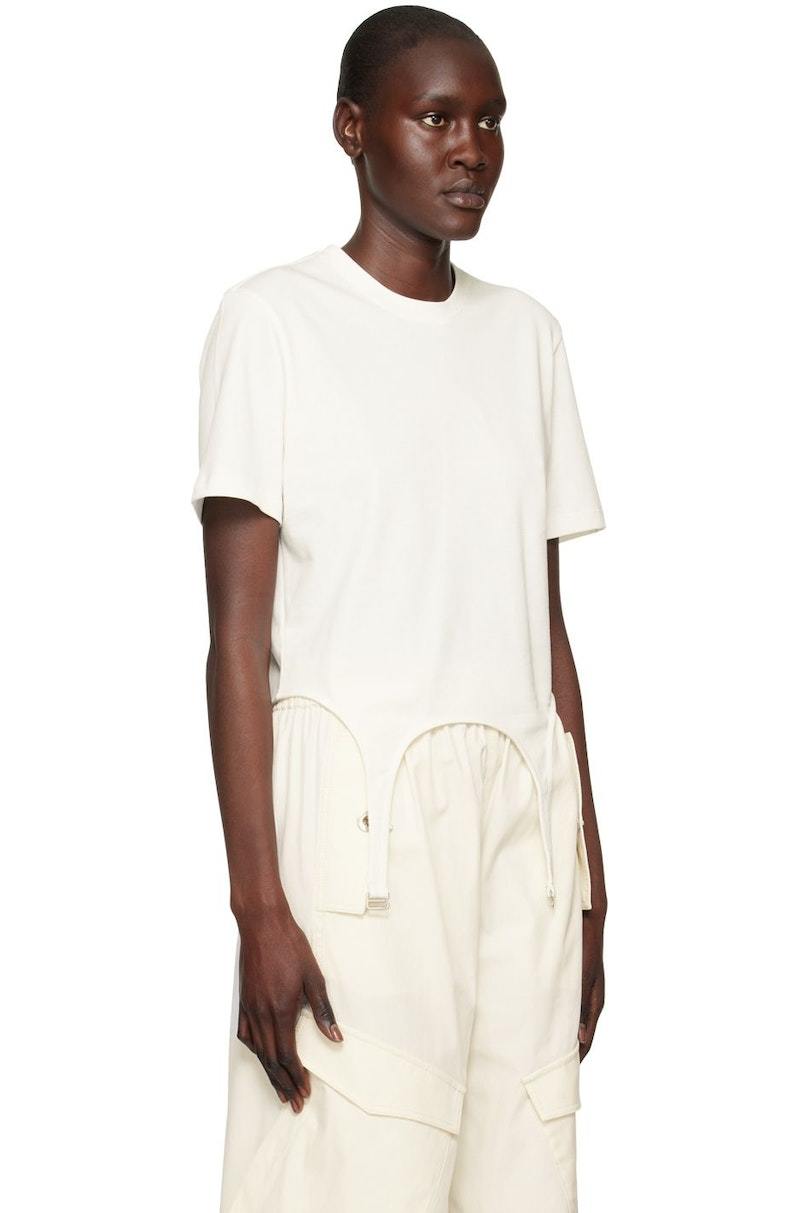 Dion Lee White Garter T-Shirt - Ivory | Garmentory Dion Lee White Garter T-Shirt - Ivory | Garmentory