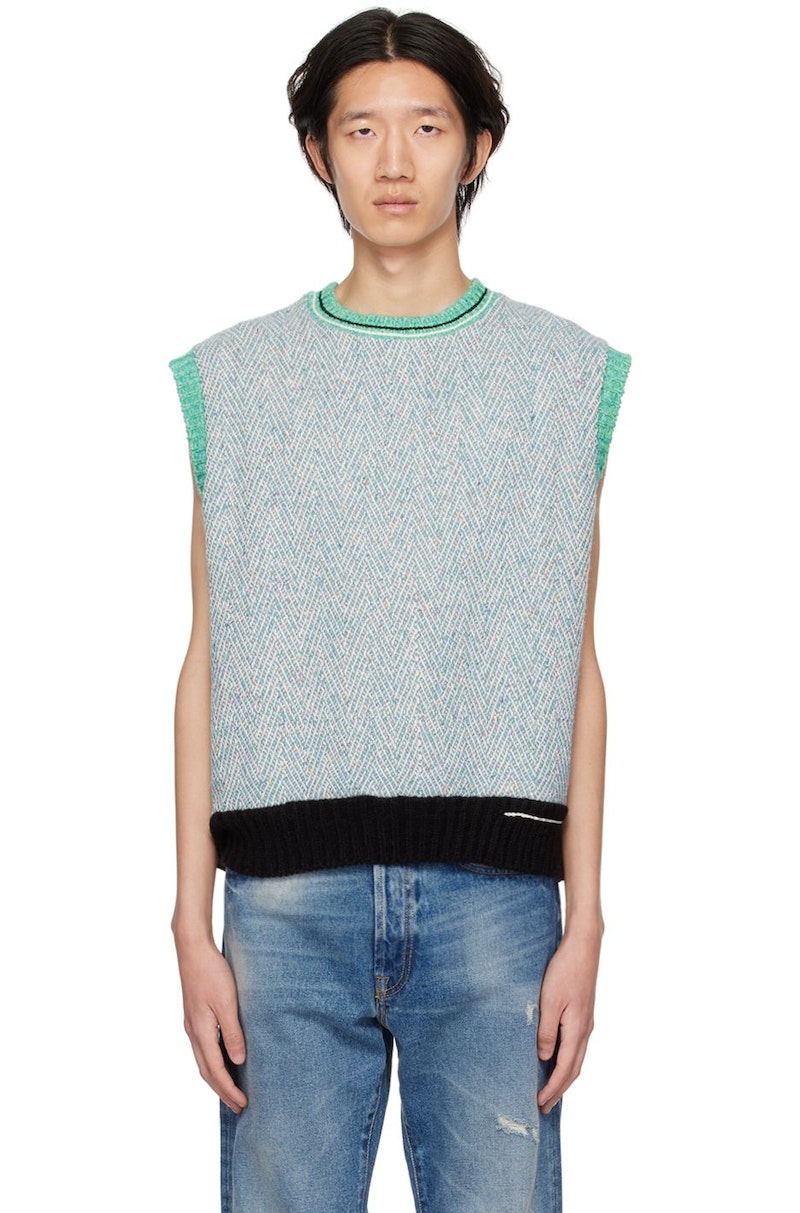★22SS★【ANDERSSON BELL】★TUNISIA 22 WOOL VES.T★ Andersson Bell Blue Tunisia22 Vest | Garmentory