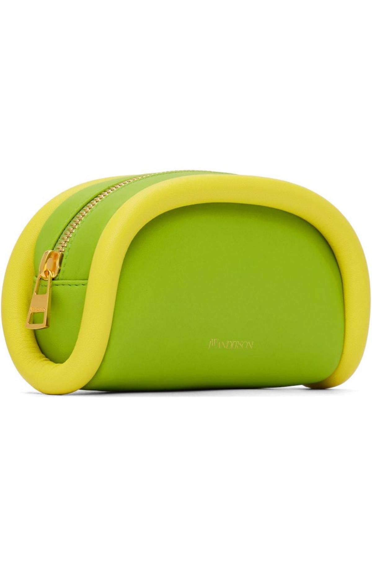 JW ANDERSON Green & Yellow Small Bumper Pouch - Lime Green/Yellow 