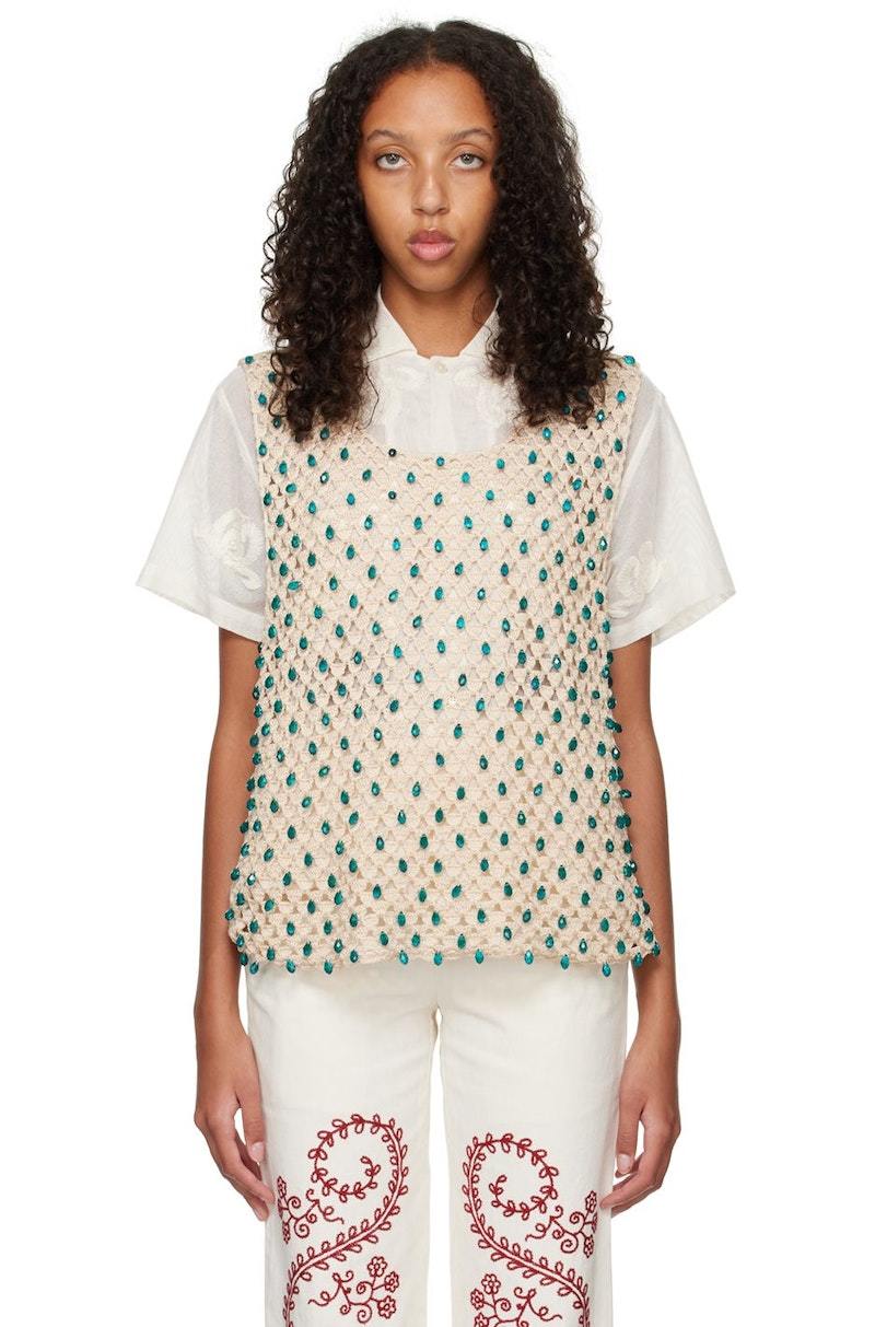 BODE NY ボーディー Beaded Crochet タンクトップ　XS-S Bode Multicolor Crochet Knit Tank Top Bode