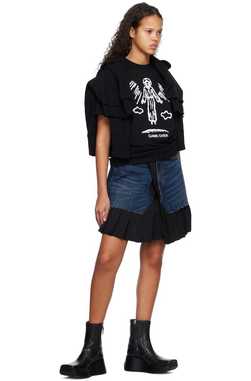 トップス UNDERCOVER Asymmetrical black shirt Undercover Asymmetrical Top | Black | FARFETCH LB