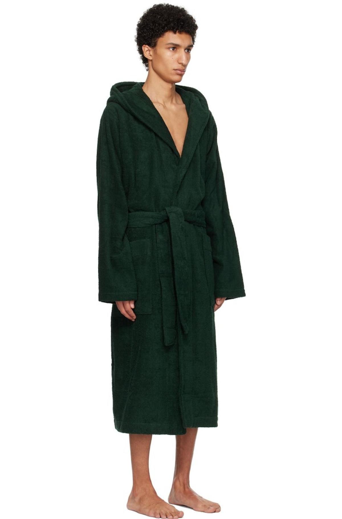 TEKLA Hooded Bathrobe - Green | Garmentory