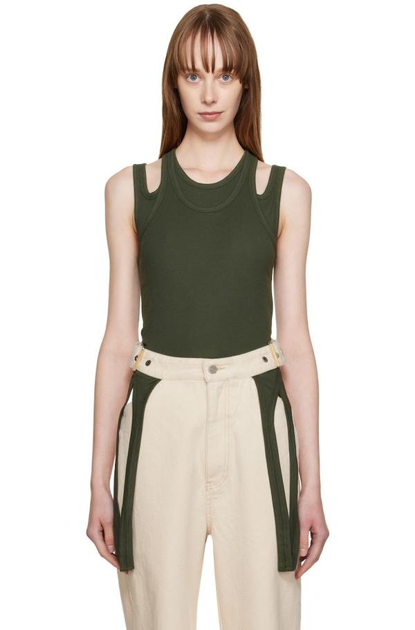 Dion Lee Green Double Loop Tank Top Garmentory