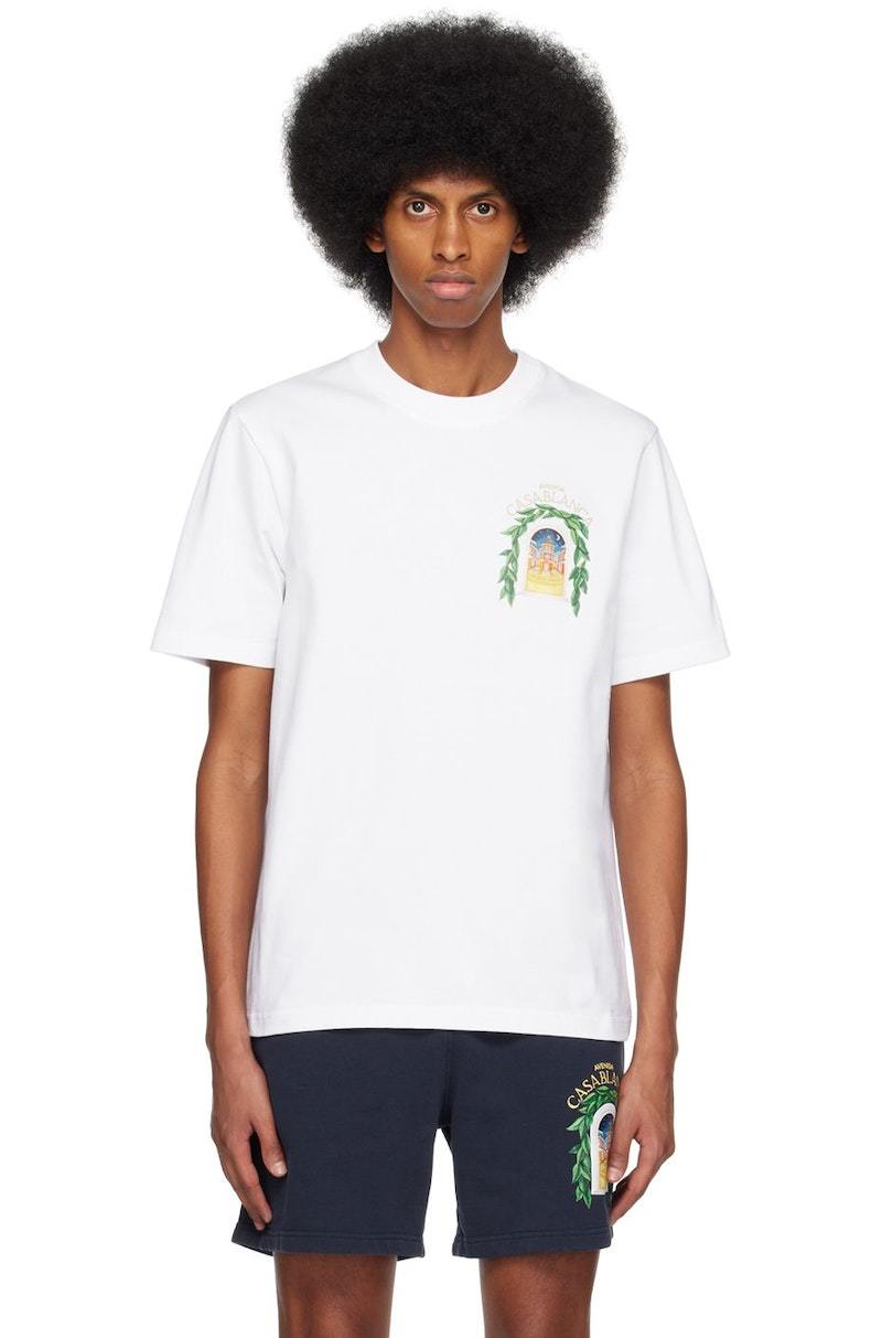 Tシャツ・カットソー CASABLANCA Men T Shirts MPF25JTS00103 CASBLAMON WHITE Montagne Ondulee Short Sleeve T Shirt – Casablanca