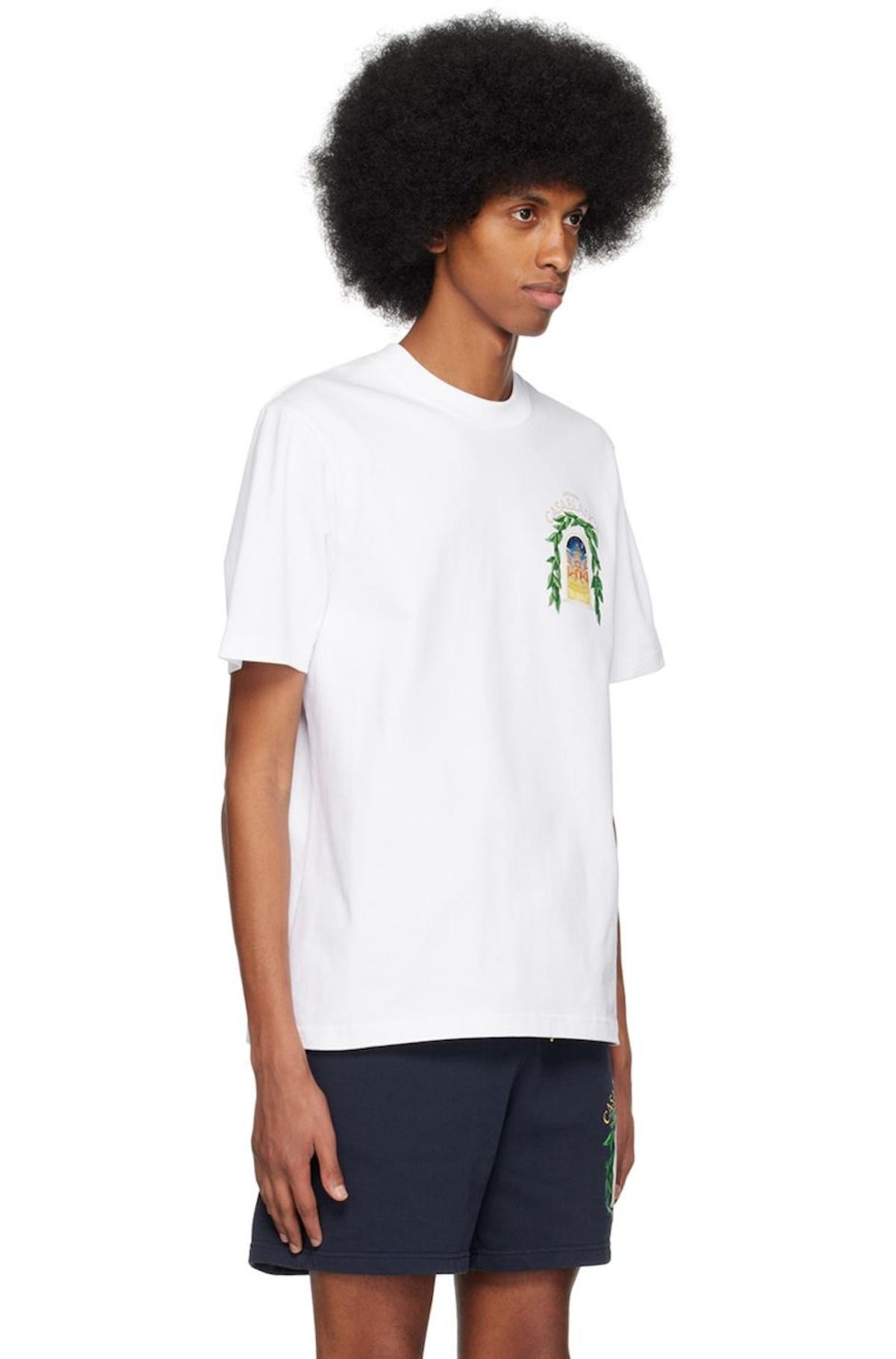関税込 Casablanca プリントTシャツ メンズ Avenida Casablanca Avenida Print T-shirt | White | FARFETCH