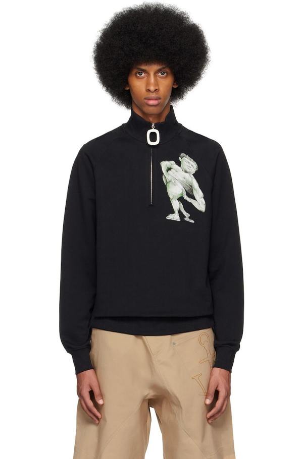 JW Anderson Black Half-Zip Sweater | Garmentory