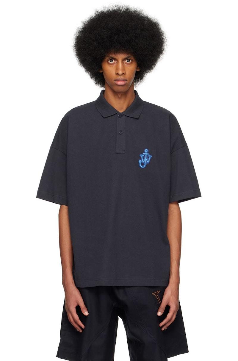 JW ANDERSON Anchor Patch Polo - Navy | Garmentory