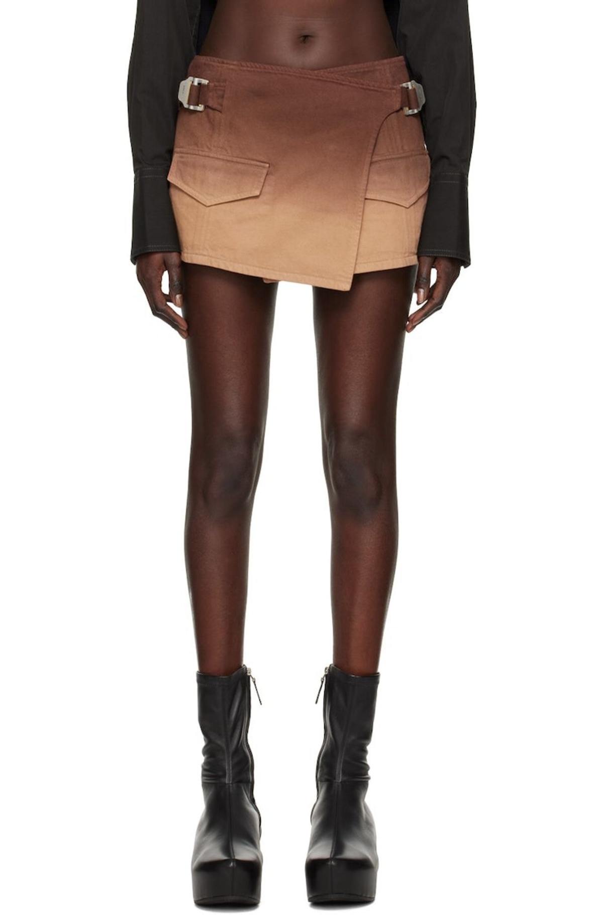 Dion Lee Wrap Denim Miniskirt - Umber | Garmentory