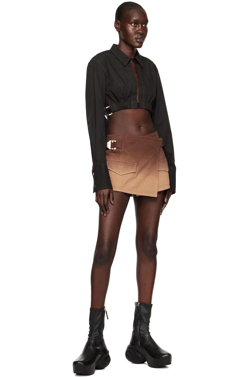 Dion Lee Wrap Denim Miniskirt - Umber | Garmentory