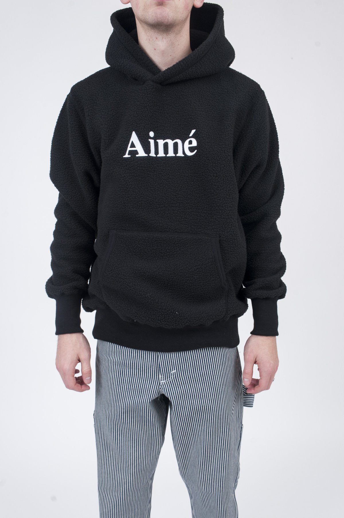 Aimé Leon Dore Deep Pile Kanga Hoodie Black | Garmentory