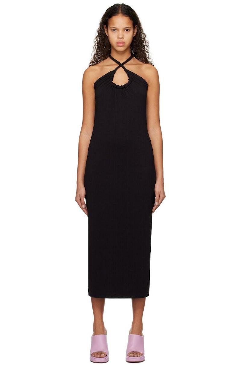 white cut out halter dress Showing Up Halter Mini Dress White