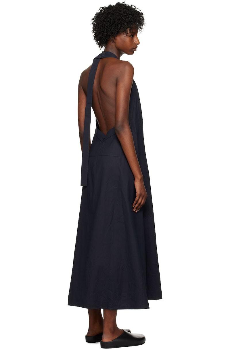 Studio Nicholson Cuenca Maxi Dress - Navy | Garmentory 
