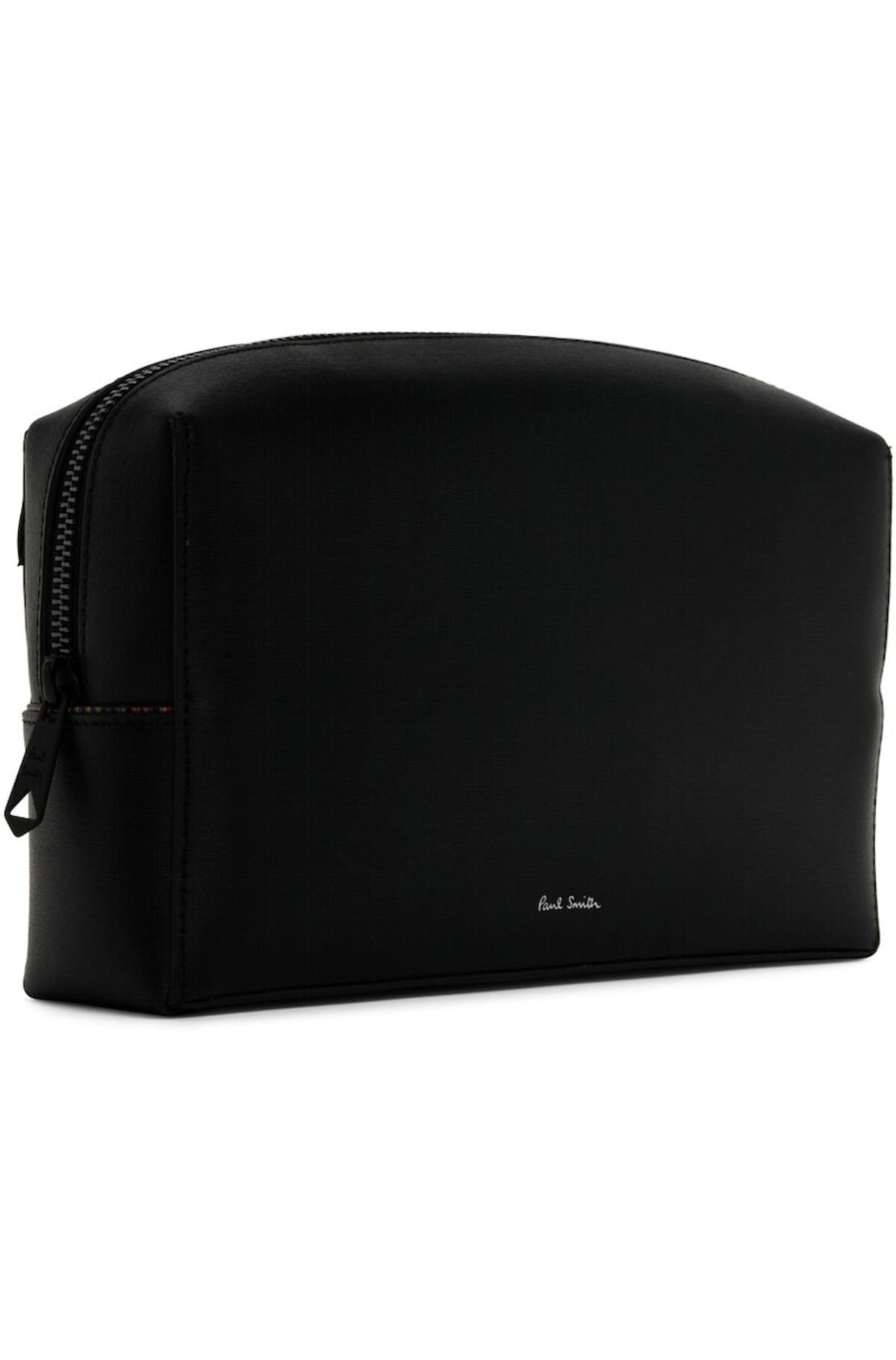 Paul Smith Black Embossed Leather Wash Bag Pouch Garmentory