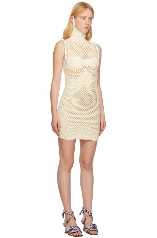 knee length dresses for ladies ISA BOULDER Argyle Lace Loose Mini Dress IB-SS22K47-HUILAN main image 1