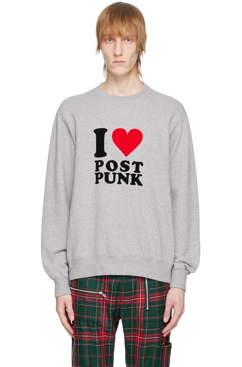 UNDERCOVER Gray 'I Love Post Punk' Sweatshirt | Garmentory