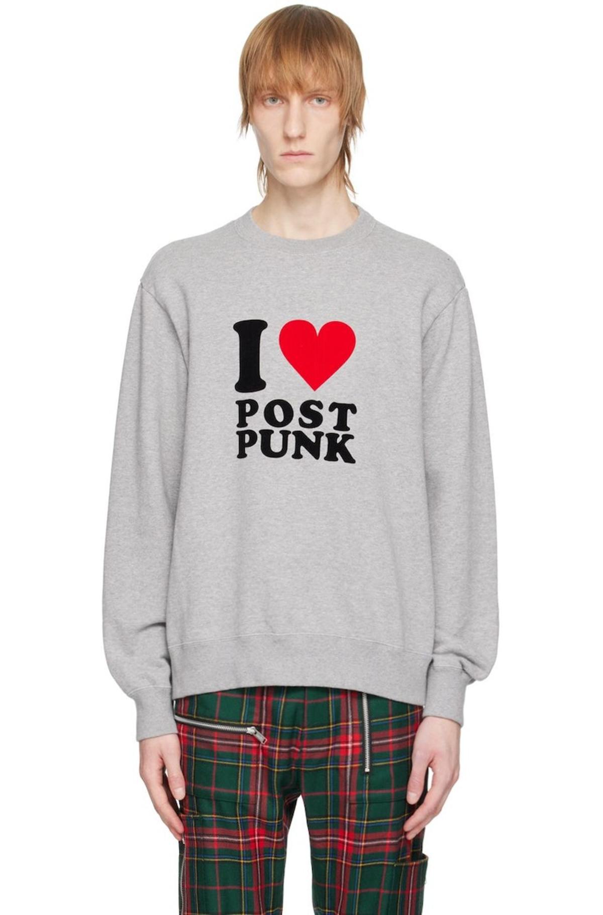 UNDERCOVER Gray 'I Love Post Punk' Sweatshirt | Garmentory