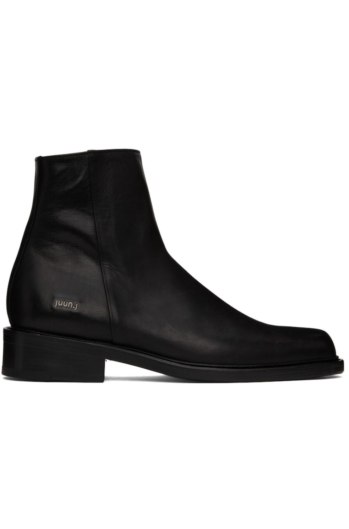 Juun.J Black Leather Chelsea Boots | Garmentory