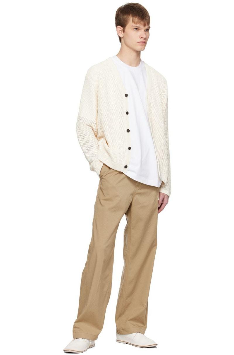 solid homme Off-White Openwork Cardigan - Ivory | Garmentory