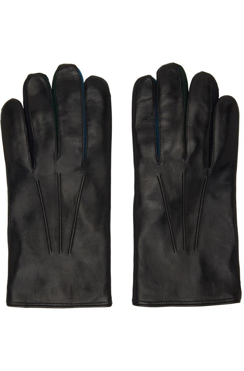 Paul Smith Black Concertina Leather Gloves Garmentory