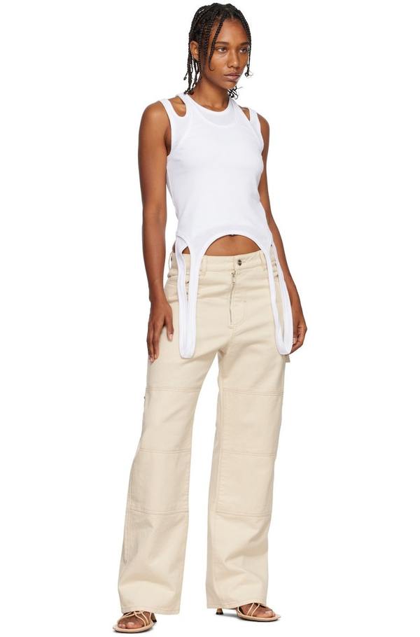 Dion Lee White Double Loop Tank Top