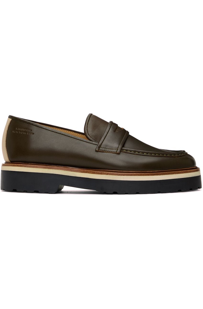 Saturdays Idris Loafers 9.5 SATURDAYS NYC Size 10.5 Black Tan Color Block Leather  main image 4