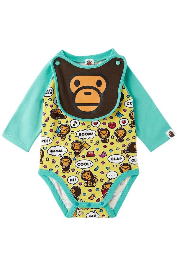 Kids Bape Baby Green Baby Milo Speech Bodysuit Green Garmentory