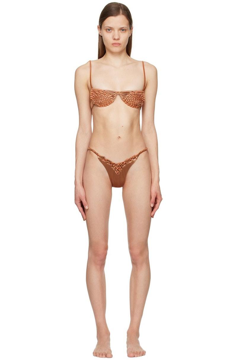 Isa Boulder Braid Bikini - Brown | Garmentory