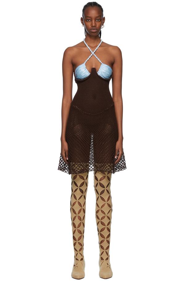 knee length dresses for ladies ISA Boulder Mini Dress (Reversible) 22DR12 Fabric Gray
