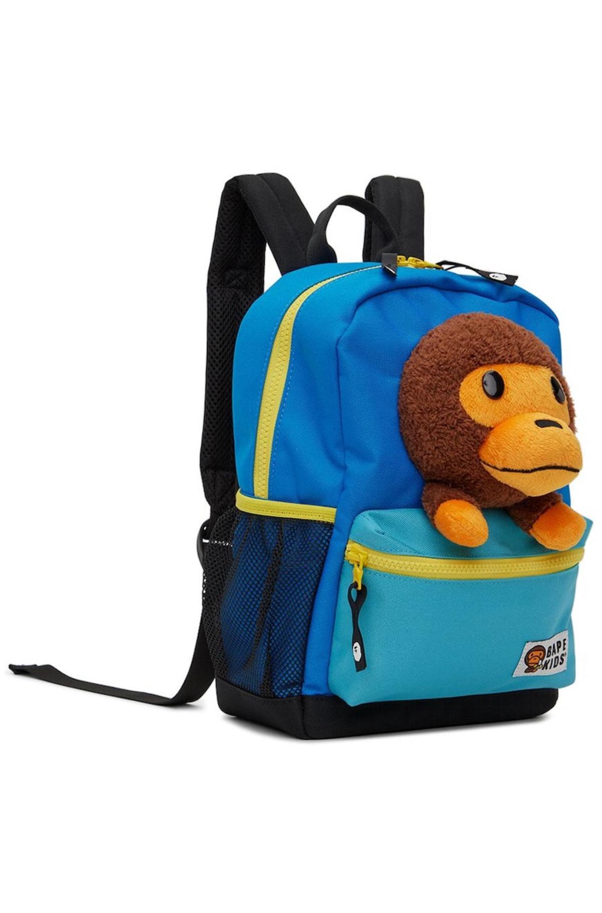 Kids Bape Baby Milo Plush Backpack - Blue | Garmentory