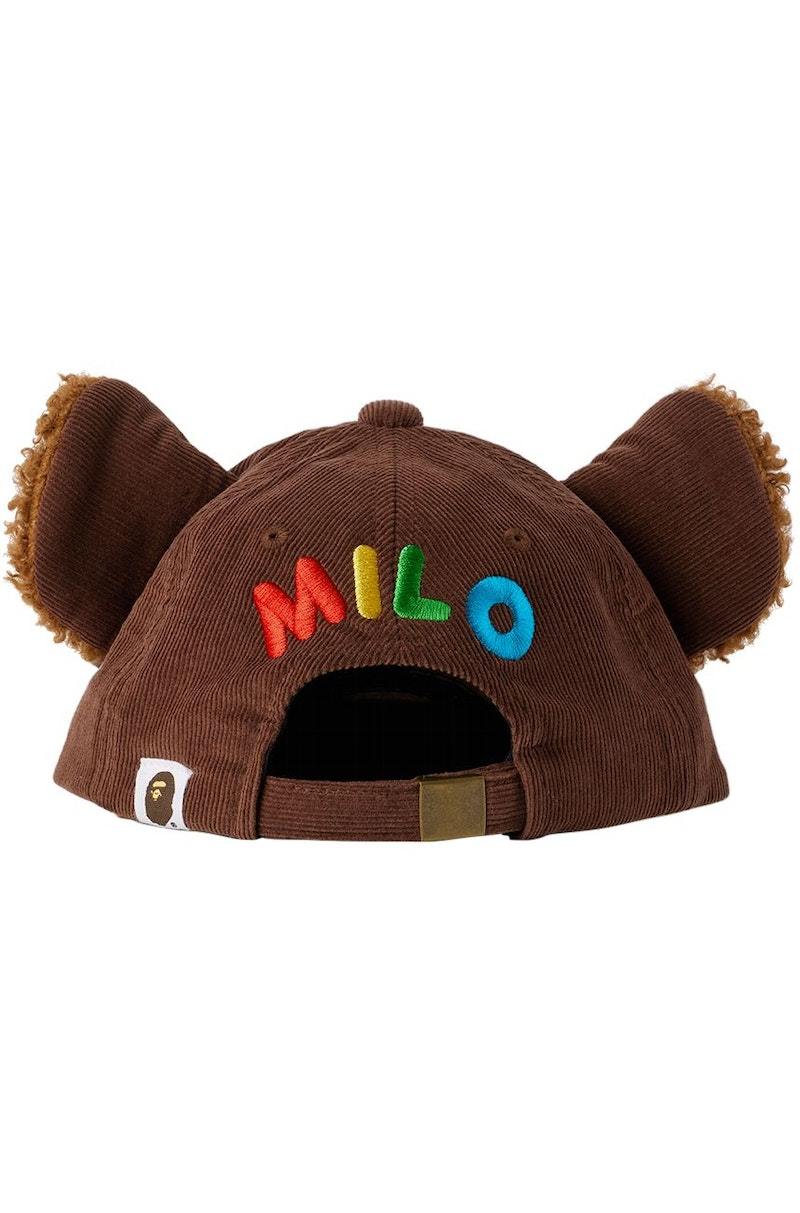 帽子 BABY MILO BEAR EAR BABY HAT Bape Kids' Baby Milo Bear-ear Cotton Cap In Brown | ModeSens